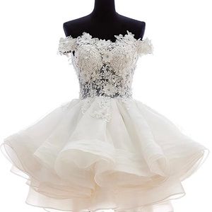 Short Off Shoulder Lace Prom Dress